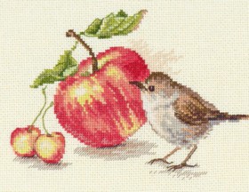 Птичка и яблоко